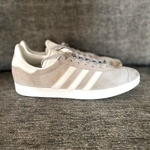 Adidas Gazelle Originals Women’s 10 Gray/White Suede-EUC!